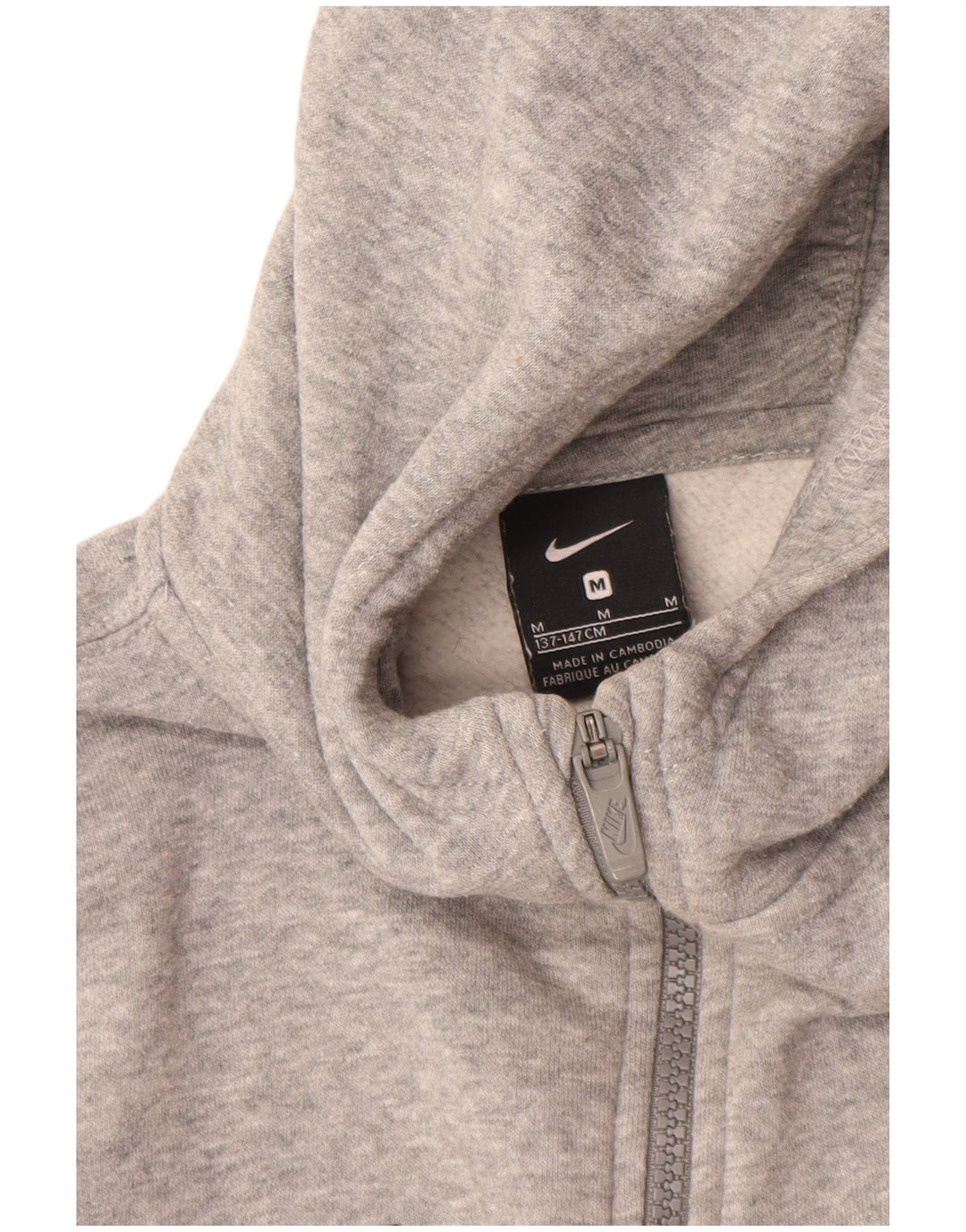 Pulover NIKE pentru băieți, cu fermoar, 10-11 ani, bumbac, gri mediu