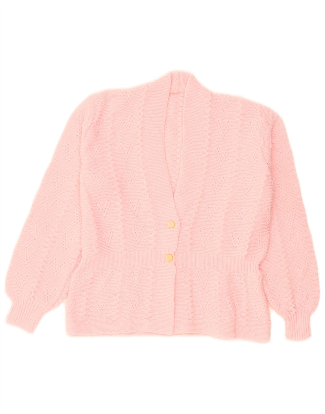 Pulover Cardigan Vintage pentru Damă UK 14 Roz Mediu Acrilic