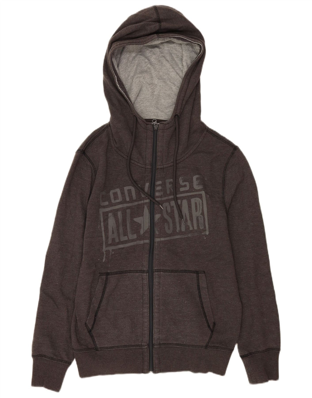 Pulover Converse Graphic Zip pentru bărbați, gri mediu