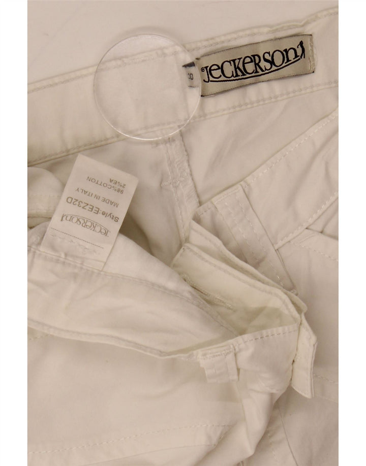 Pantaloni scurți casual pentru femei Jeckerson W30 bumbac alb mediu