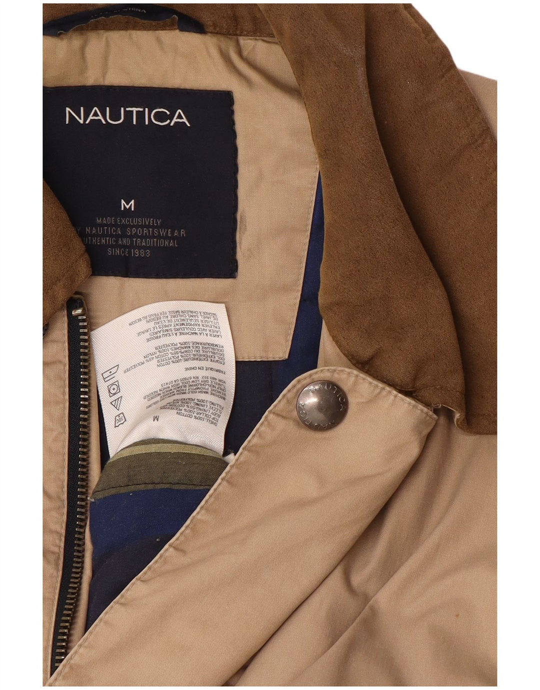 Jachetă de vânt pentru bărbați Nautica UK 38 Medium Bej Poliester