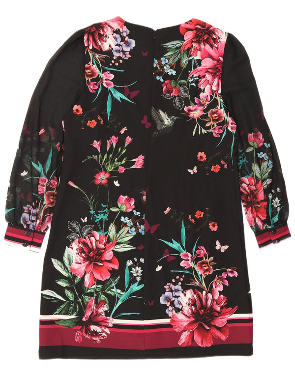 Next Rochie schimbătoare cu mânecă lungă pentru femei UK 14, mare, negru, cu flori din poliester