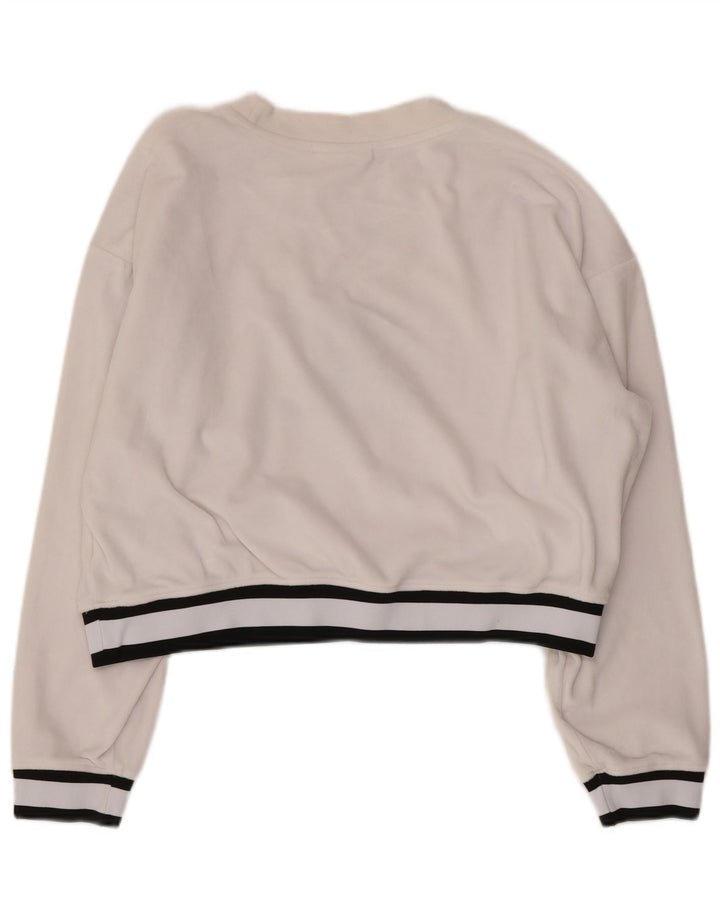 JUICY COUTURE Hanorac crop pentru femei Jumper UK 16 Large White