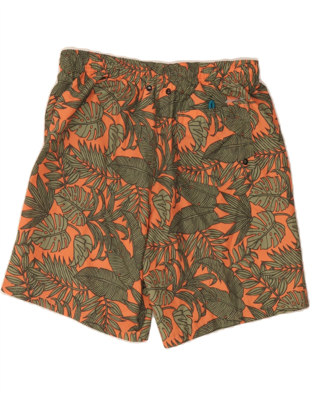 EDDIE BAUER Mens Swimming Shorts Medium Orange Floral Polyester Vintage Eddie Bauer and Second-Hand Eddie Bauer from Messina Hembry 