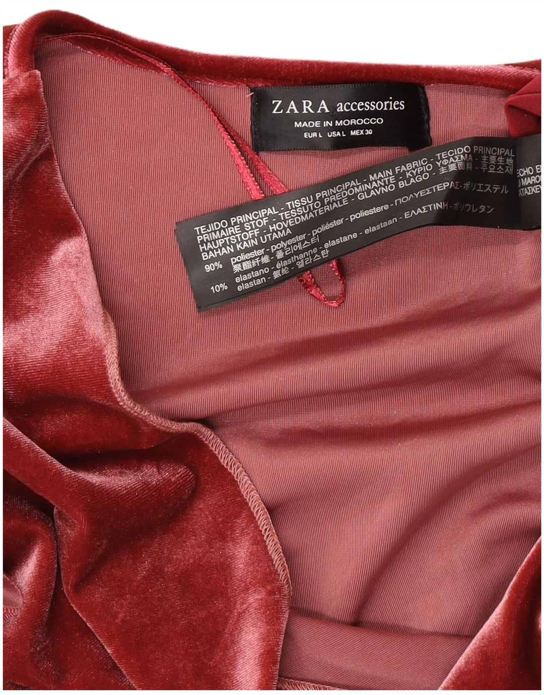 Body de velur pentru femei Zara UK 16, mare, roz, poliester