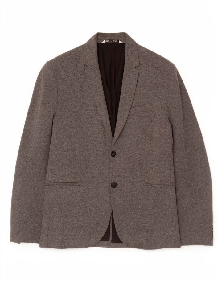 Blazer pentru bărbați Zara, cu 2 nasturi, UK 42 XL Gri poliester Clasic