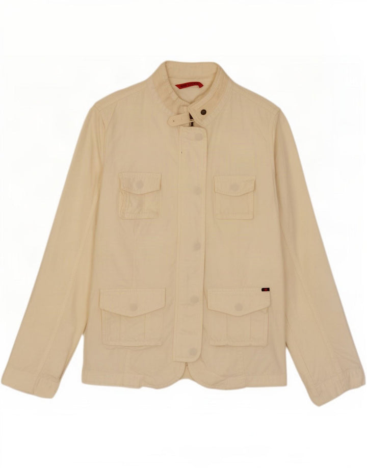 Kappa Jachetă utilită pentru femei UK 14 Large Off White Bumbac