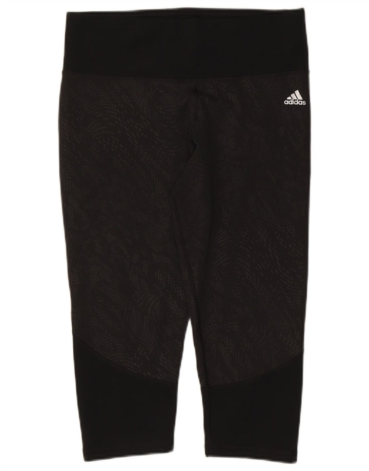 Leggings ADIDAS Climalite Capri pentru femei Marea Britanie 16/18 Poliester negru mare