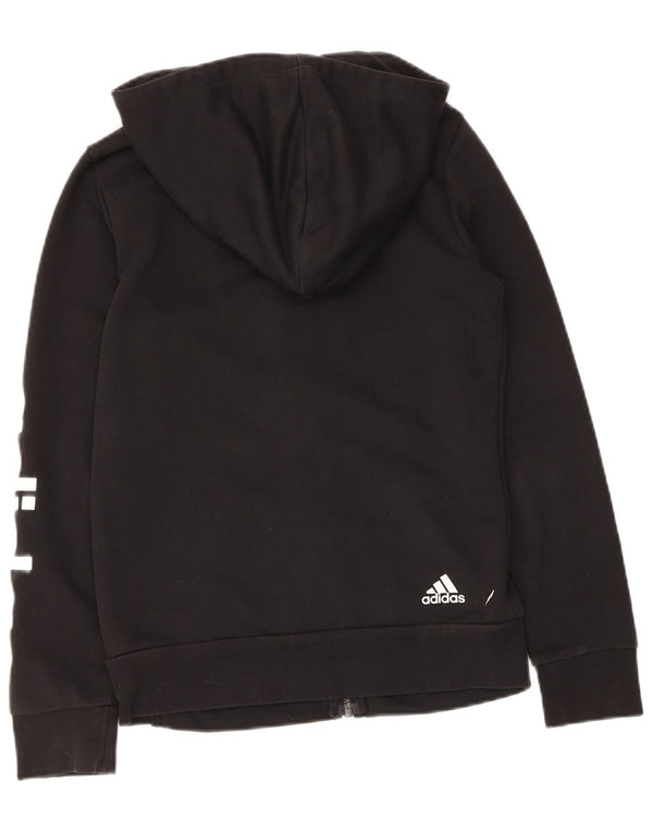 Pulover Adidas Graphic Zip pentru femei UK 8/10 Bumbac negru mic