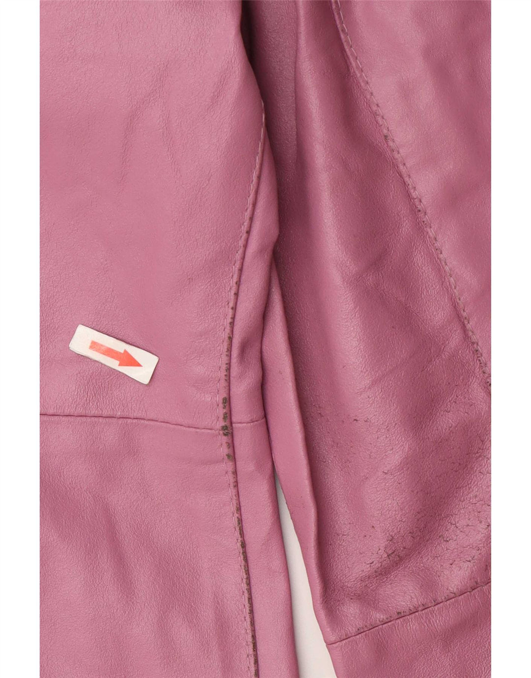 Palton din piele vintage pentru femei UK 12 Roz mediu