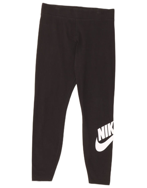 Leggings crop grafic Nike pentru femei UK 16, mare, negru, bumbac