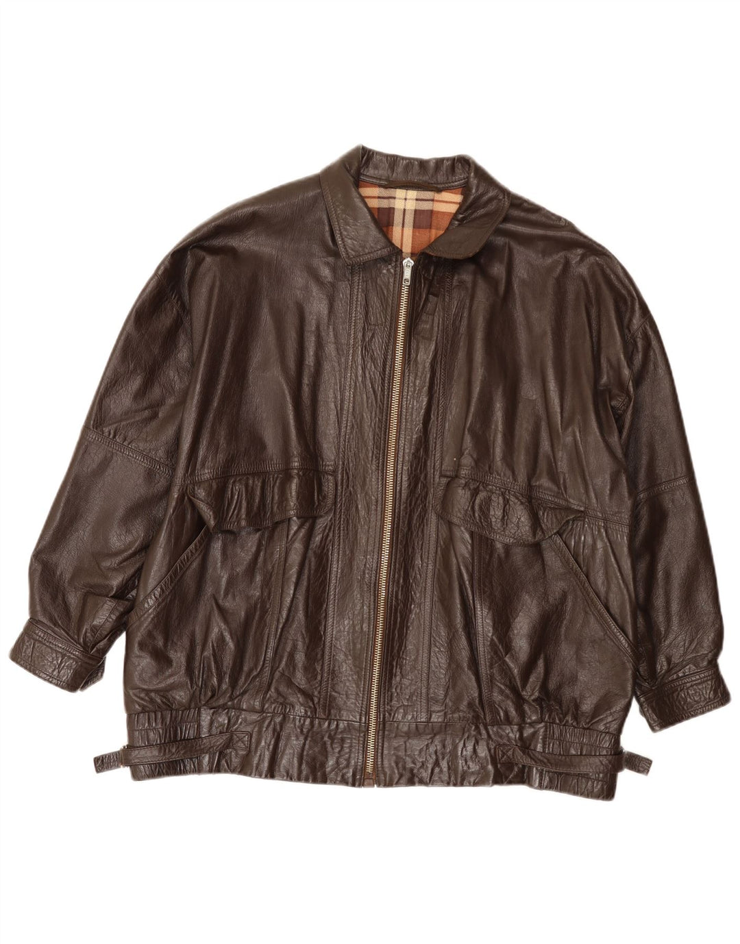 Jachetă de piele vintage pentru bărbați UK 40 mare maro