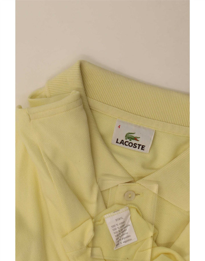 Tricou polo Lacoste pentru bărbați, mărimea 4, bumbac galben mediu