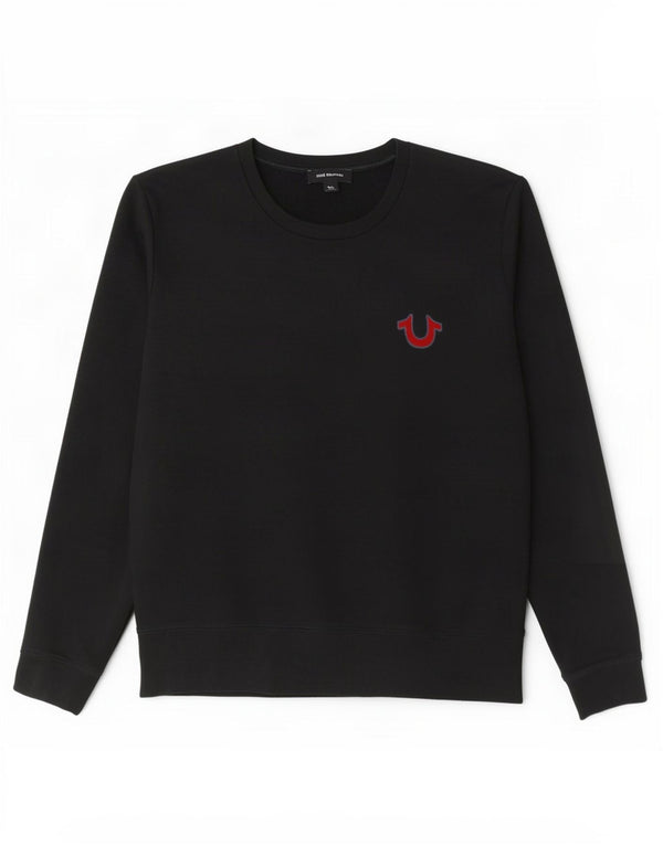 True Religion Pulover cu grafic pentru femei UK 16 Bumbac negru mare