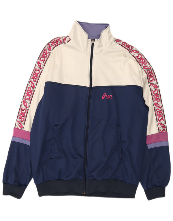 Jachetă de top pentru trening grafic Asics pentru bărbați IT 56 XL, albastru, poliamidă color bloc