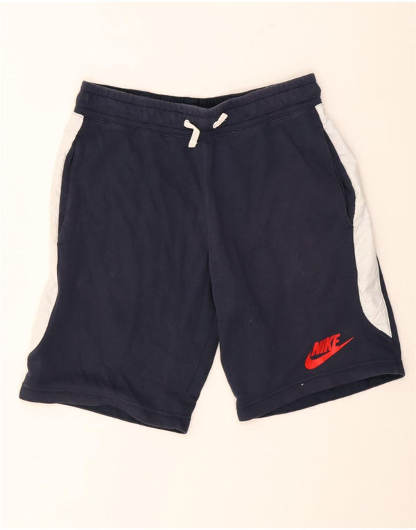 Pantaloni scurți sport Nike pentru bărbați, medii, albastru-marin, bumbac color bloc