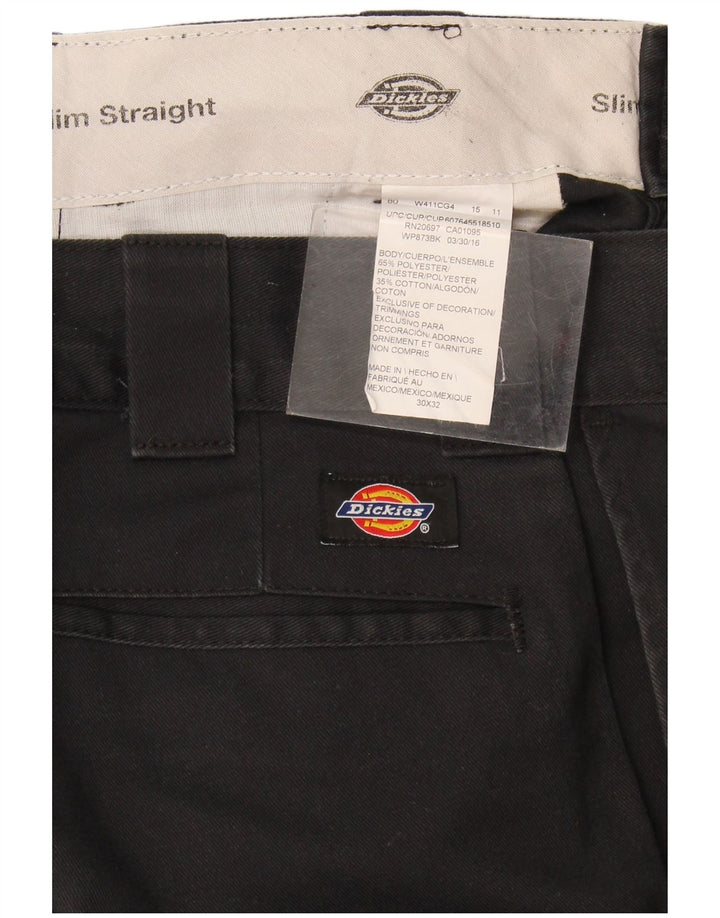 Pantaloni chino slim drepti pentru bărbați Dickies L30 L32 Poliester negru