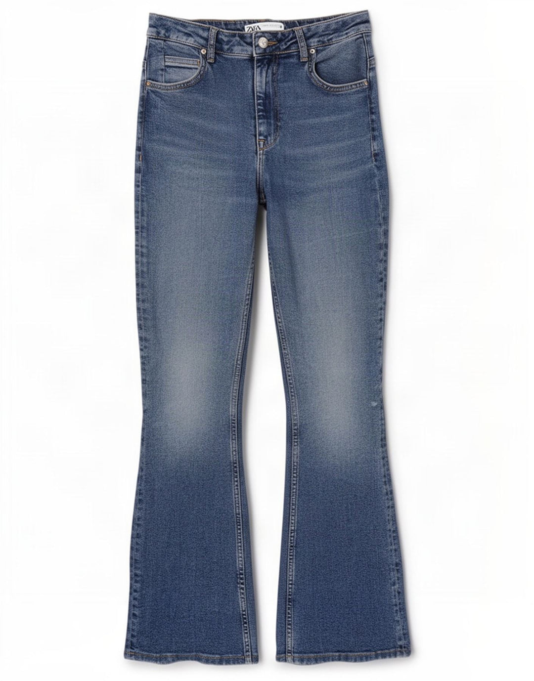 Blugi evazați pentru femei Zara EU 40 Medium W30 L31 Blue Bumbac