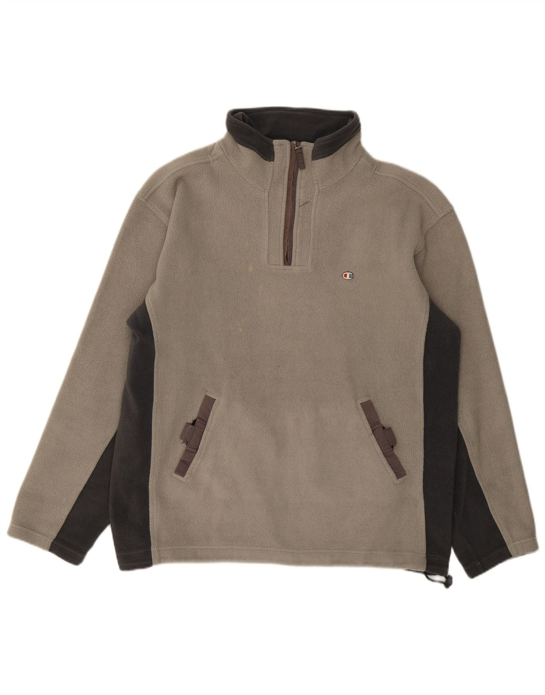 Pulover pentru bărbați Champion, cu fermoar și gât, fleece, mare, gri