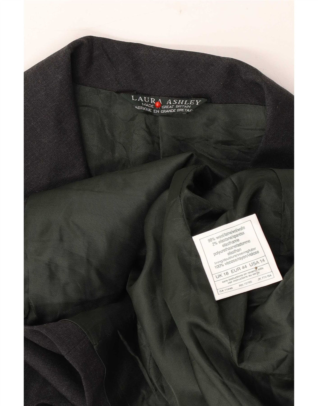 Jachetă blazer pentru femei Laura Ashley, cu 5 nasturi, UK 18 XL, lână gri