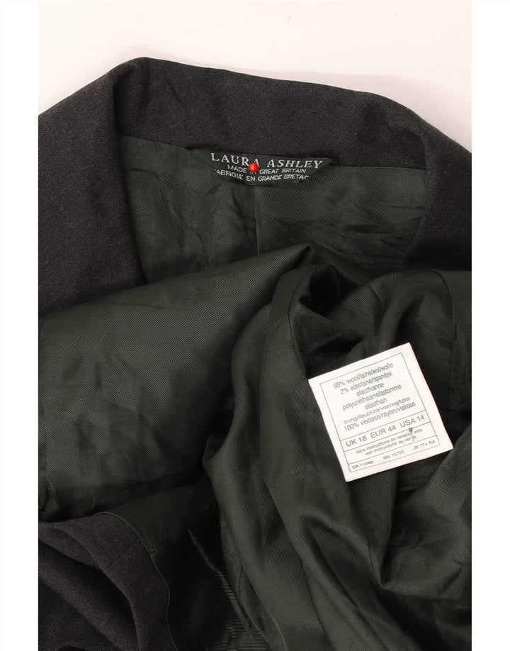 Jachetă blazer pentru femei Laura Ashley, cu 5 nasturi, UK 18 XL, lână gri