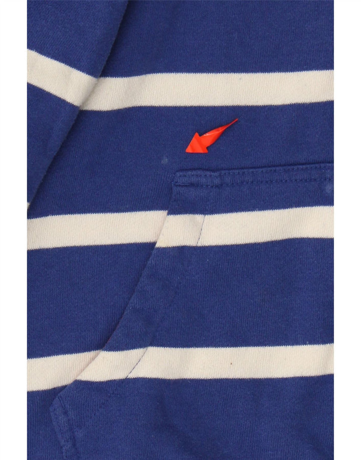 JOULES Pulover cu capota cu fermoar pentru femei UK 10 Bumbac cu dungi albastre mici