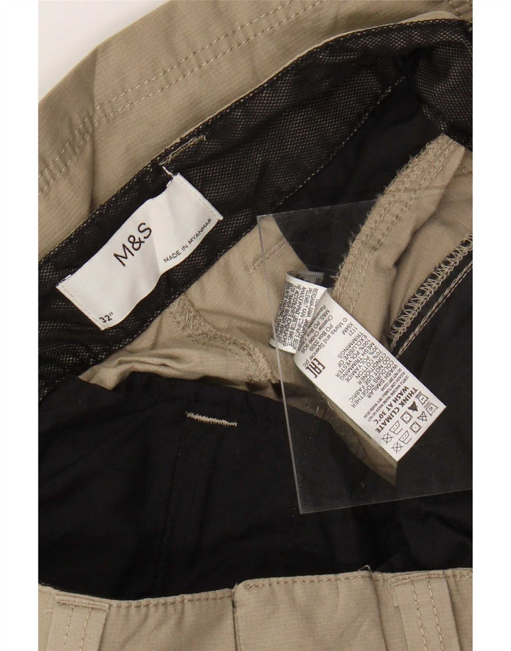 Marks & Spencer Mens Cargo Shorts Medium W32 Beige Bumbac