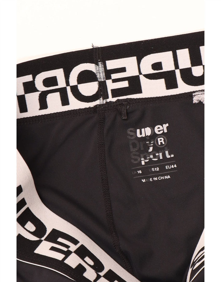 Leggings Superdry Graphic Crop pentru femei UK 16 Large Black