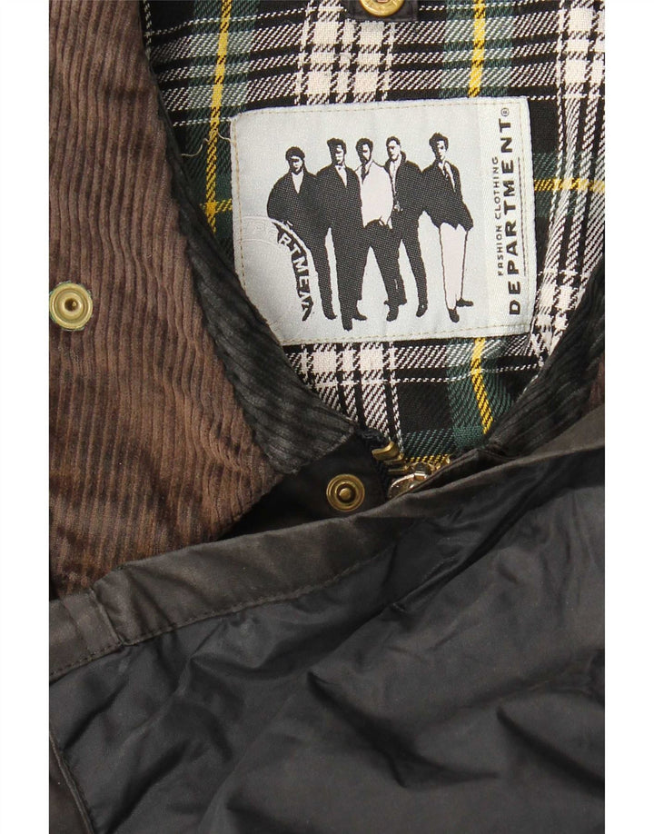 Jachetă Vintage pentru bărbați din bumbac cerat UK 44 2XL Negru