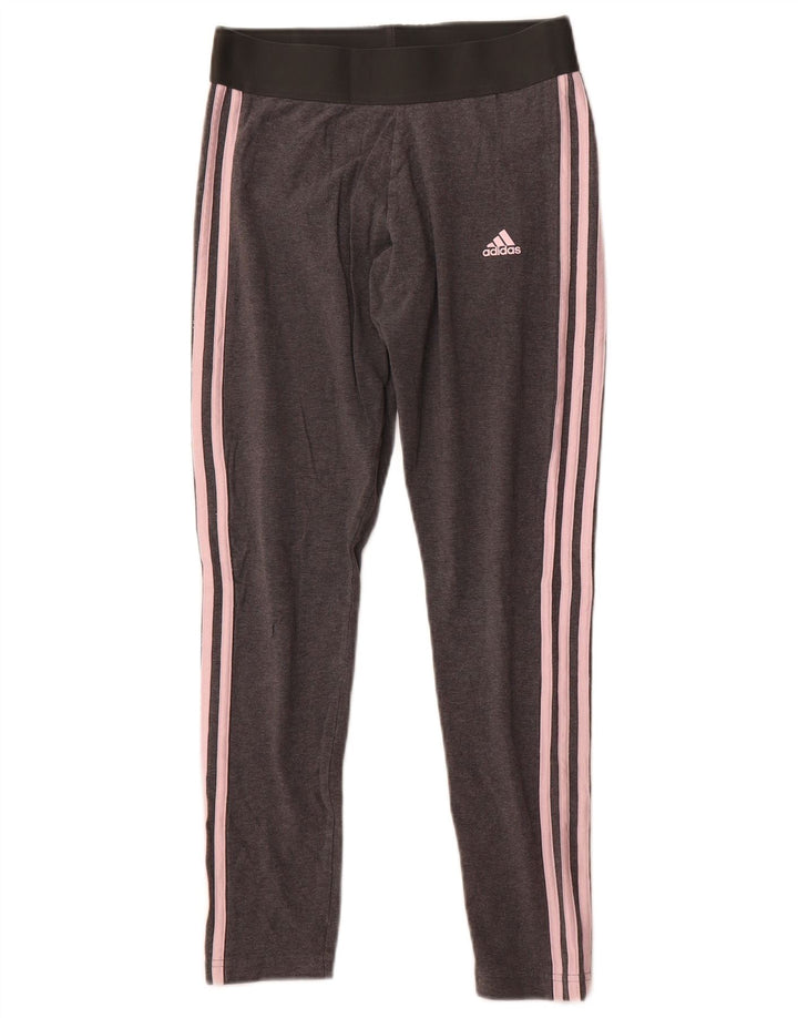 Leggings pentru femei Adidas UK 12, bumbac gri mediu