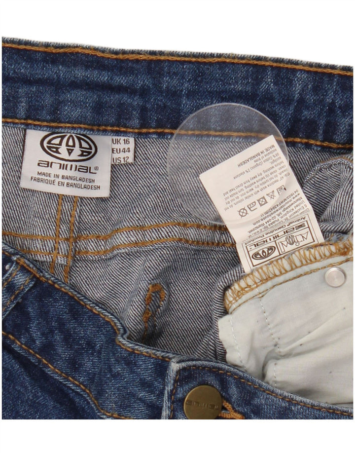 ANIMAL Pantaloni scurți din denim pentru femei UK 16 Large W34 Blue Bumbac