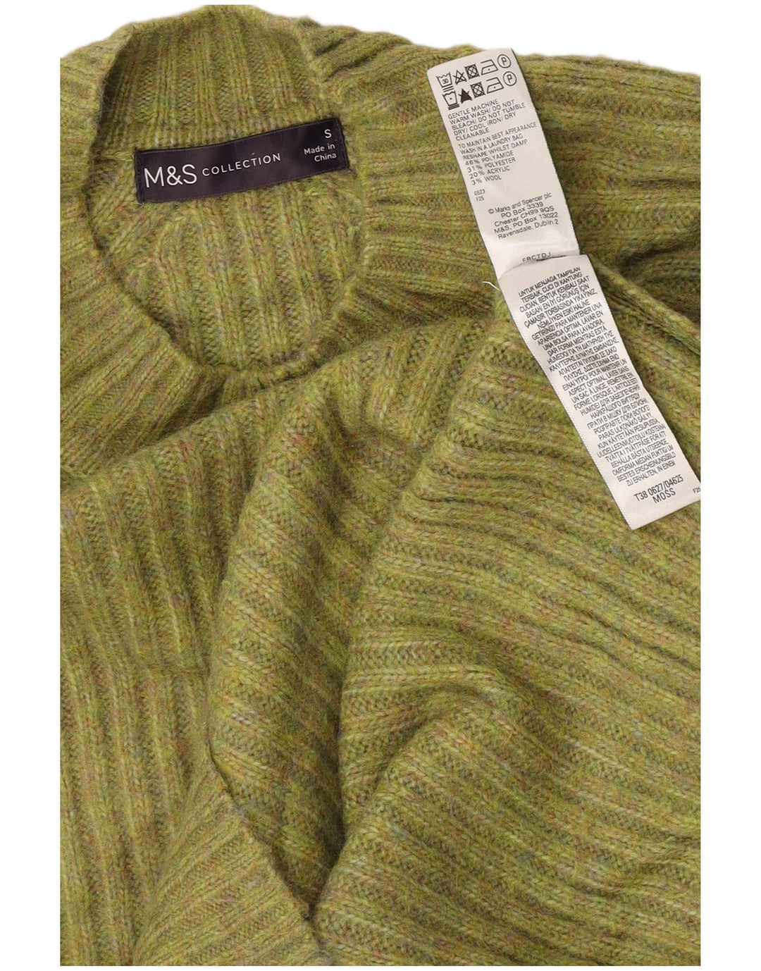 Pulover cu gât țestoasă pentru femei Marks & Spencer UK 10 Small Green