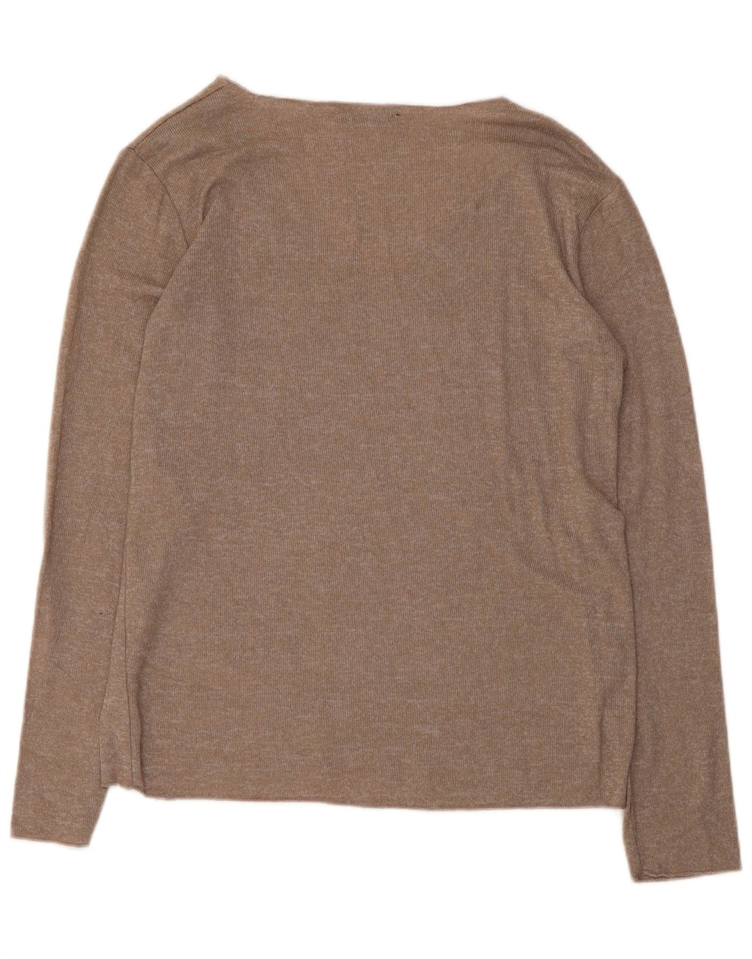Top pentru femei Zara cu mânecă lungă UK 12 Medium Brown Viscose