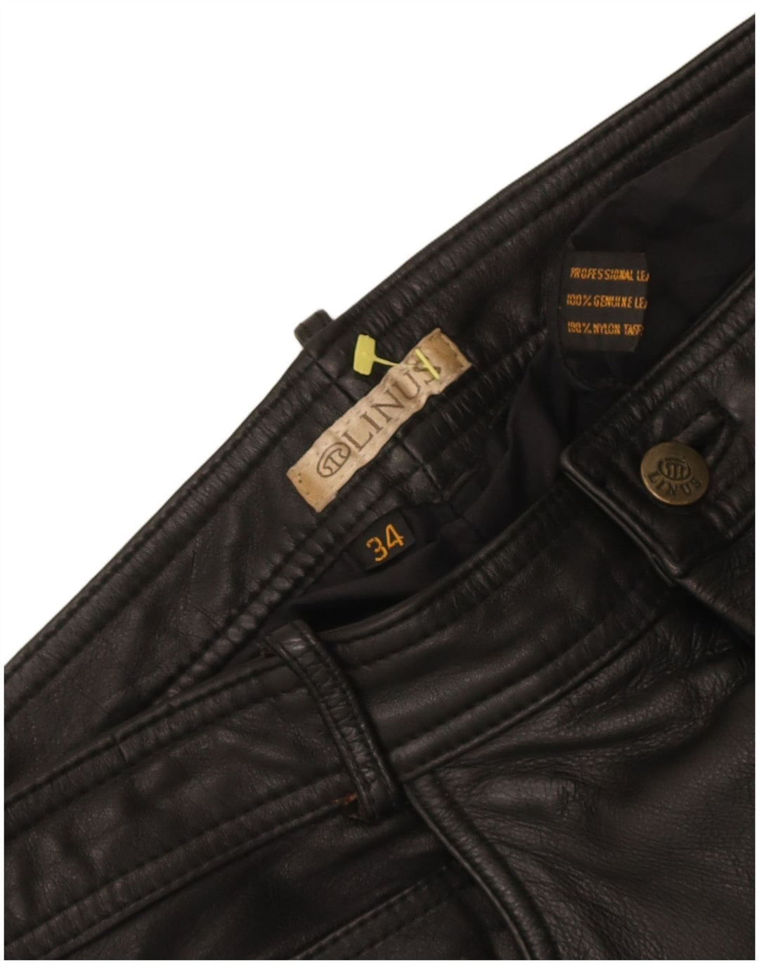 Pantaloni subțiri din piele pentru bărbați Linus L34 L34 negru