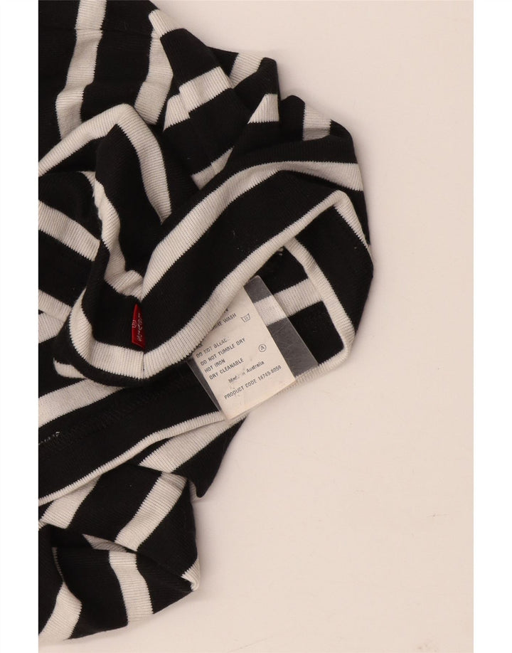 Levi's Crop Halter Top pentru femei UK 8 mic, bumbac cu dungi negre