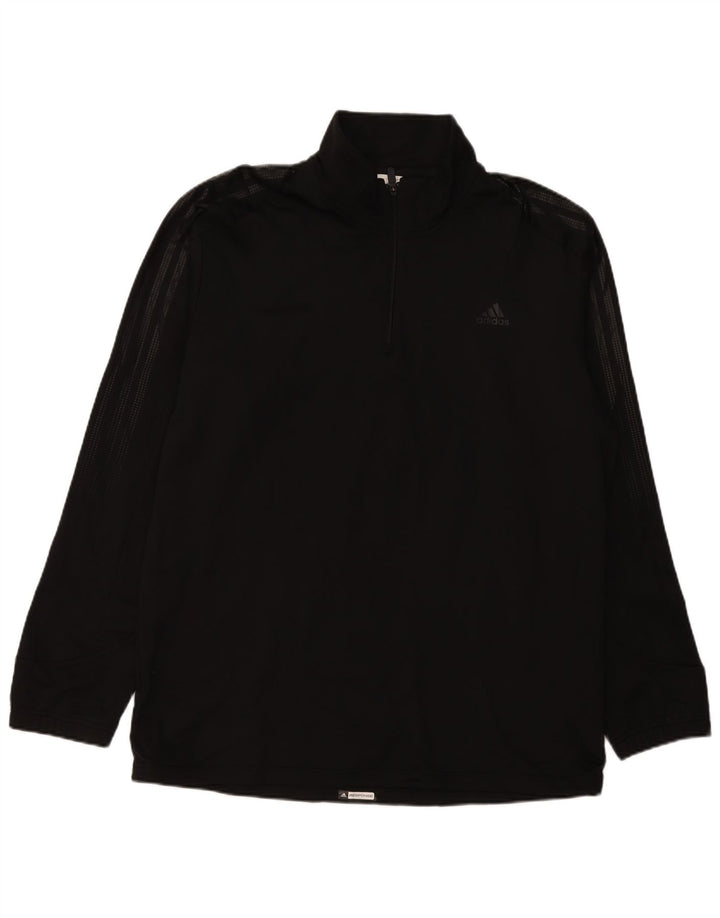 Pulover ADIDAS Climawarm pentru bărbați, cu fermoar și gât, XL, poliester negru