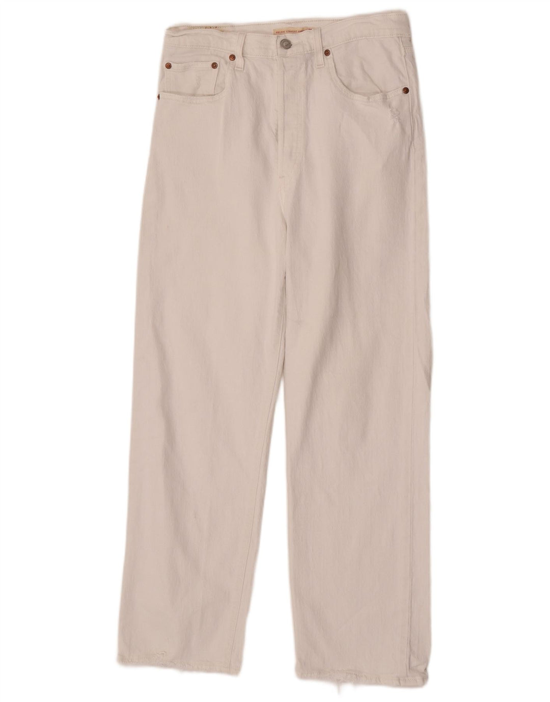 Blugi drepti pentru femei Levi's Ribcage W30 L29 Bumbac alb