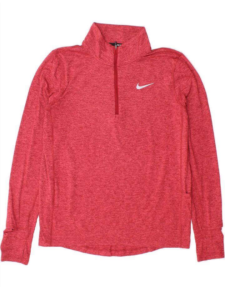 NIKE Mens Dri Fit Zip Neck Pullover Tracksuit Top Small Pink Flecked Vintage Nike and Second-Hand Nike from Messina Hembry 