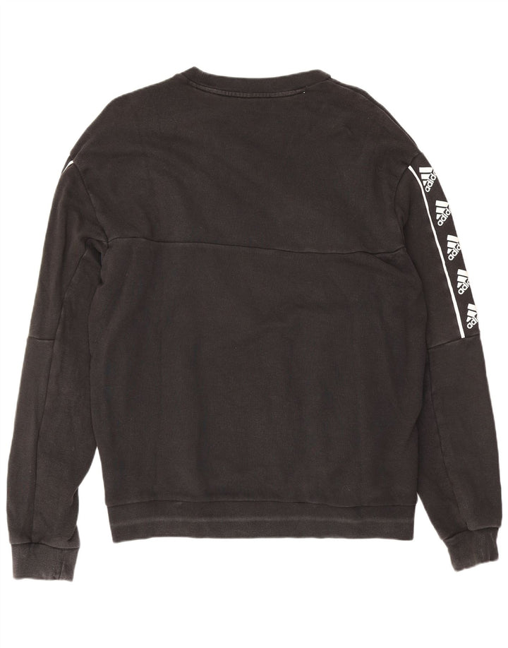 Hanorac grafic pentru bărbați Adidas Jumper mediu din bumbac negru