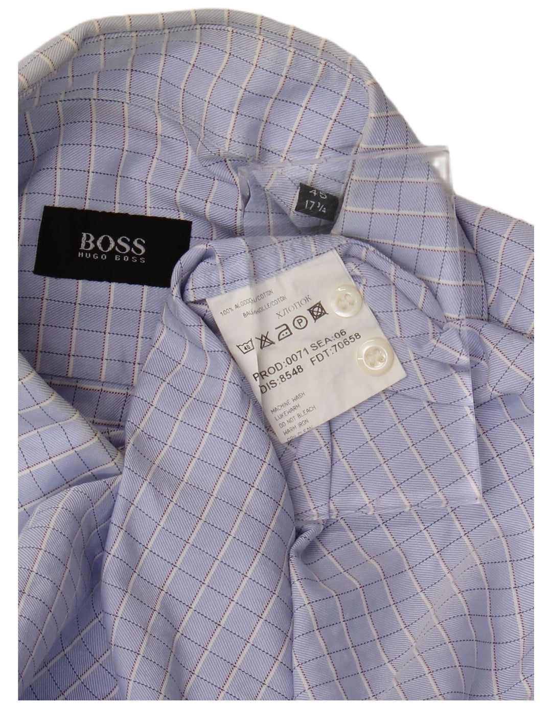 Cămașă pentru bărbați HUGO BOSS Mărimea 45 17 1/2 XL Bumbac cu check violet