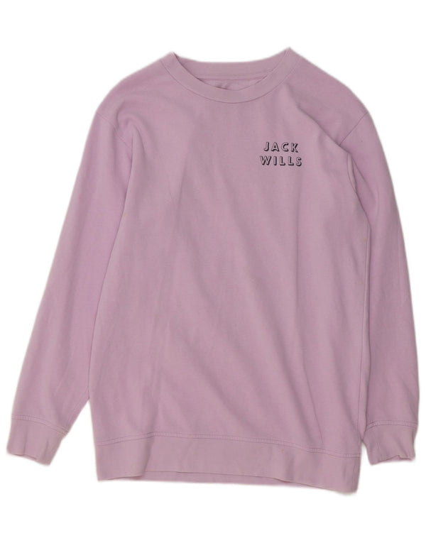 Jack Wills Womens Sweatshirt Jumper UK 8 Small Purple Cotton