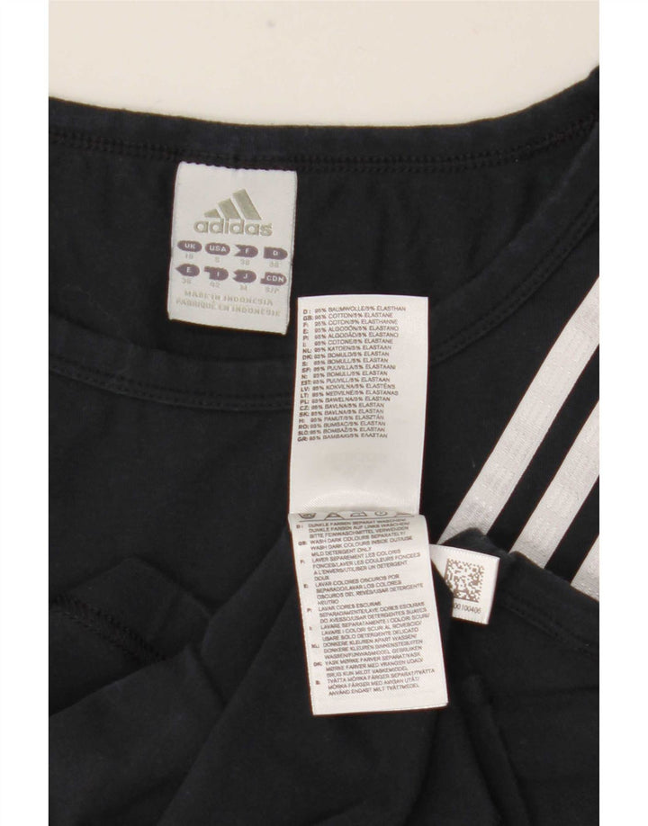 Vest Vest Top Femei Adidas UK 10 Small Black Bumbac