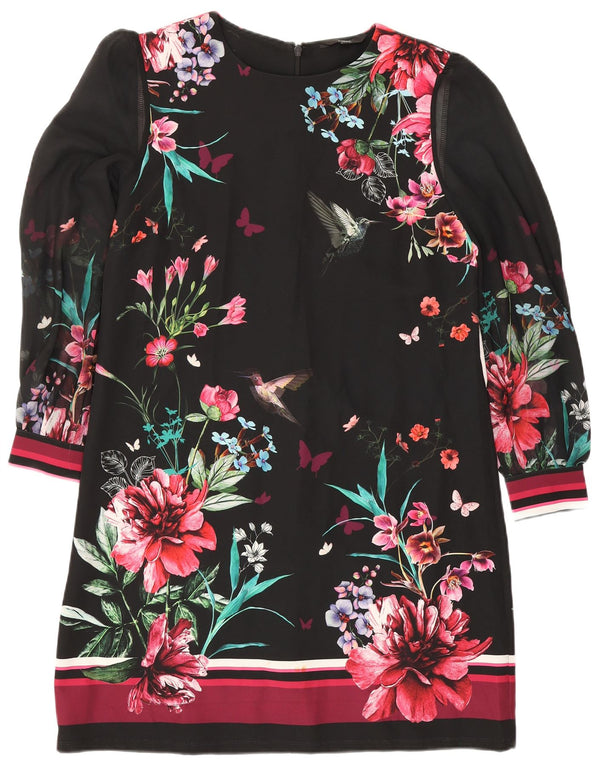 Next Rochie schimbătoare cu mânecă lungă pentru femei UK 14, mare, negru, cu flori din poliester