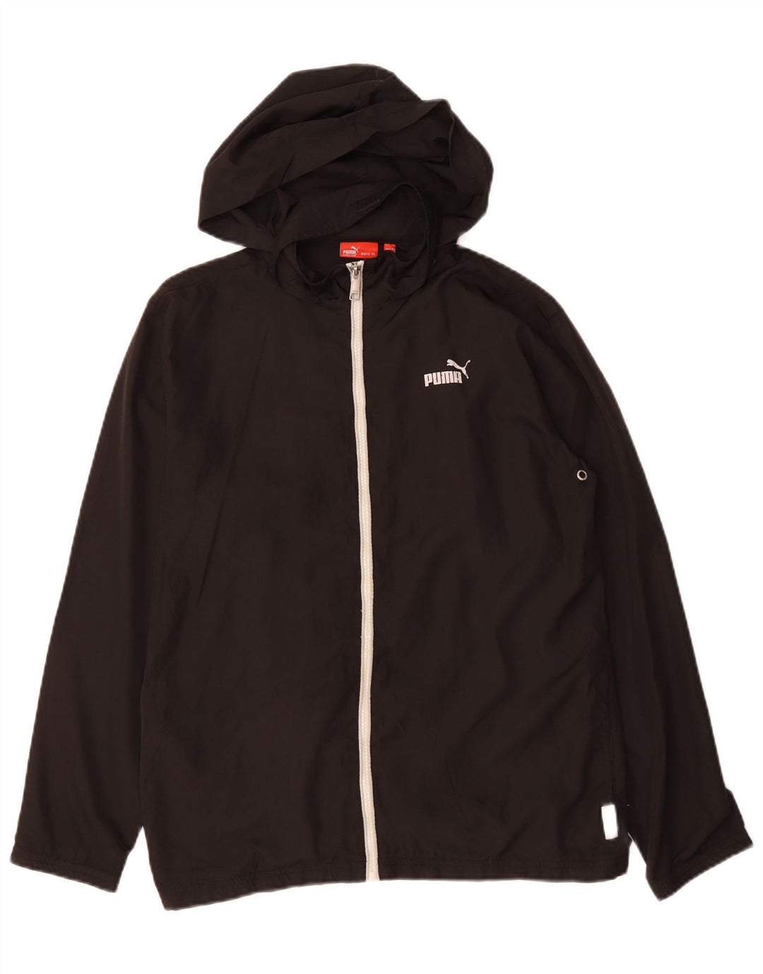 Jachetă de trening cu glugă PUMA pentru băieți 13-14 ani XL poliester negru