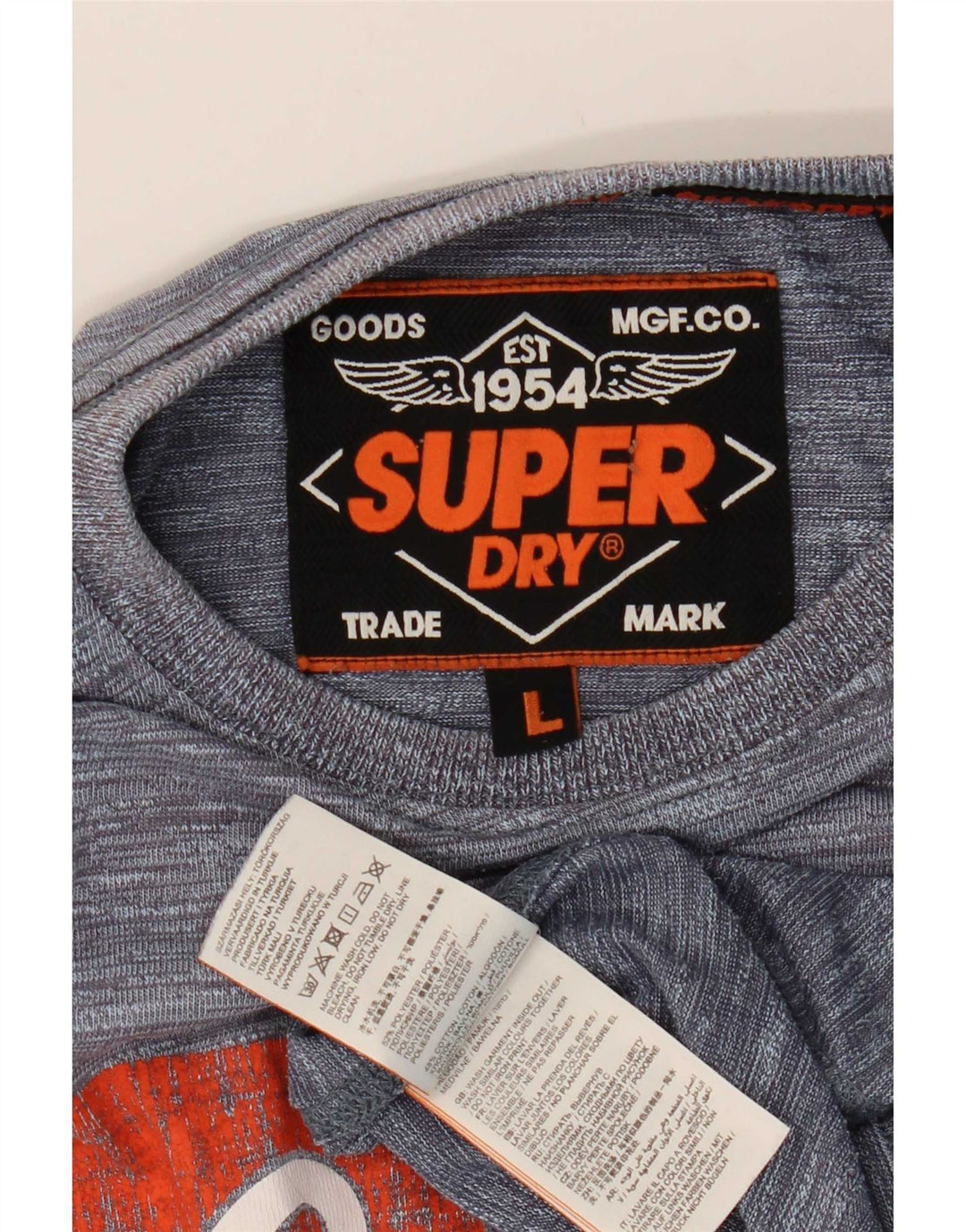 Tricou grafic Superdry pentru bărbați Top mare, gri, poliester cu pături