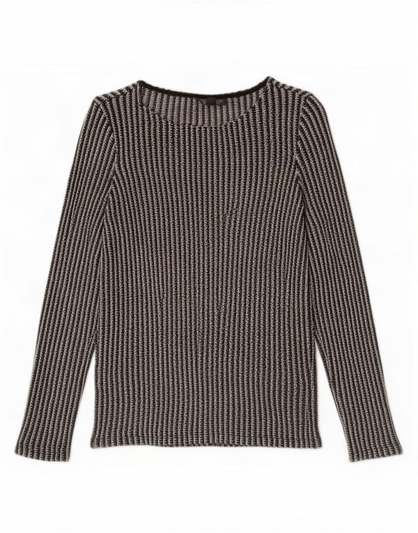 Topshop Top pentru femei cu mânecă lungă UK 6 XS bumbac cu dungi negre
