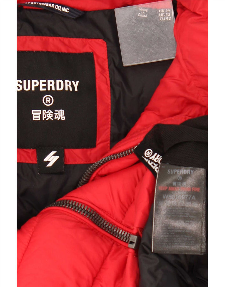 Superdry Jachetă căptușită pentru femei UK 14 Large Red Poliester