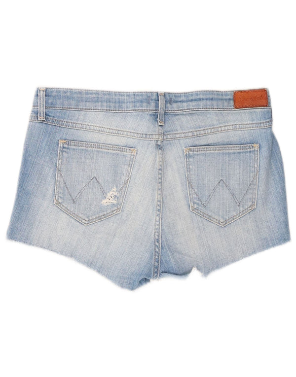 Pantaloni scurți din denim învechit Wrangler pentru femei Boyfriend XS W29 Bumbac albastru