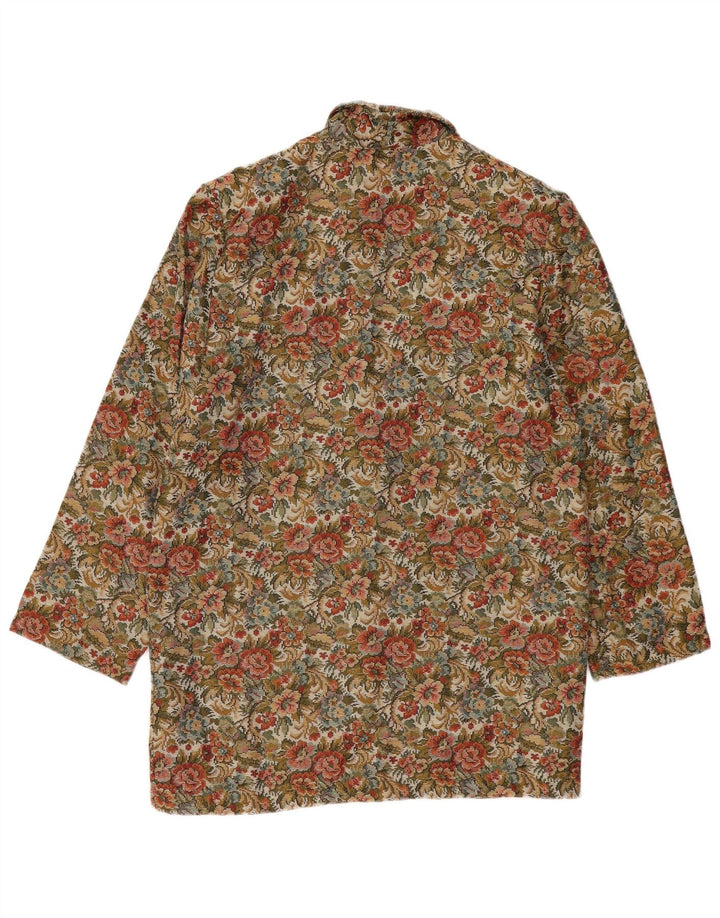 Blazer Vintage pentru femei cu 2 nasturi, UK 14, mare, multicoloră, florală