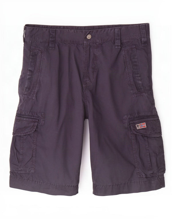 Napapijri Mens Cargo Shorts W36 Large Navy Blue Cotton